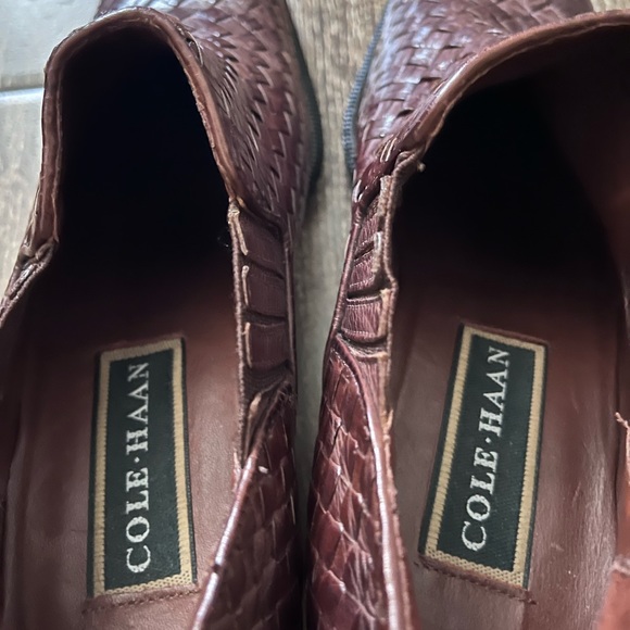 COLE HAAN leather woven brown loafers - Picture 12 of 16